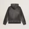 Sudadera antracita con efecto pulverizado y tachuelas Sudadera antracita con efecto pulverizado y tachuelas