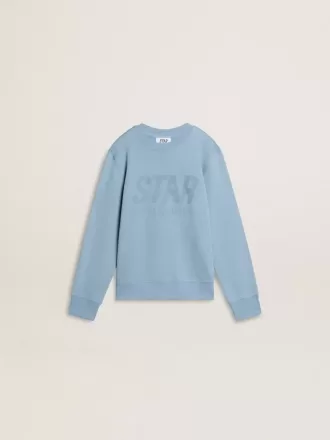 Sudadera azul claro para niño con letras en la parte delantera Sudadera azul claro para niño con letras en la parte delantera
