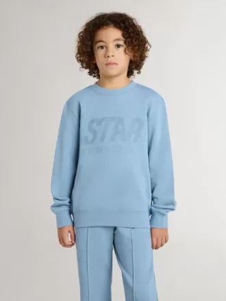 Sudadera azul claro para niño con letras en la parte delantera Sudadera azul claro para niño con letras en la parte delantera