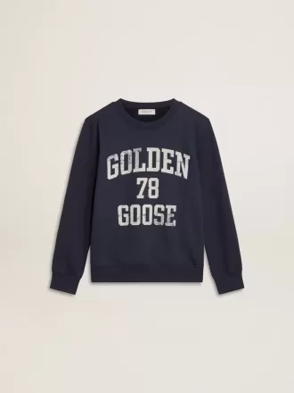 Sudadera azul oscuro para niño con estampado blanco Sudadera azul oscuro para niño con estampado blanco