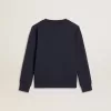 Sudadera azul oscuro para niño con estampado blanco