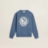 Sudadera azul para niños con parches blancos en relieve