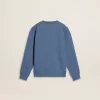 Sudadera azul para niños con parches blancos en relieve