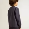 Sudadera azul violeta con las letras Golden Goose en la parte delantera
