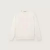 Sudadera blanca de algodón con cuello redondo para niña, con estampado de mascota y apliques de cristales. Sudadera blanca de algodón con cuello redondo para niña, con estampado de mascota y apliques de cristales.