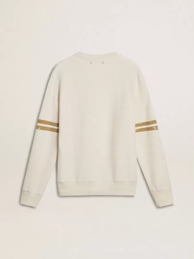 Sudadera blanca de algodón para hombre con estampado delantero Sudadera blanca de algodón para hombre con estampado delantero