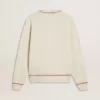 Sudadera CNY en algodón blanco desgastado con bordados rojos Sudadera CNY en algodón blanco desgastado con bordados rojos