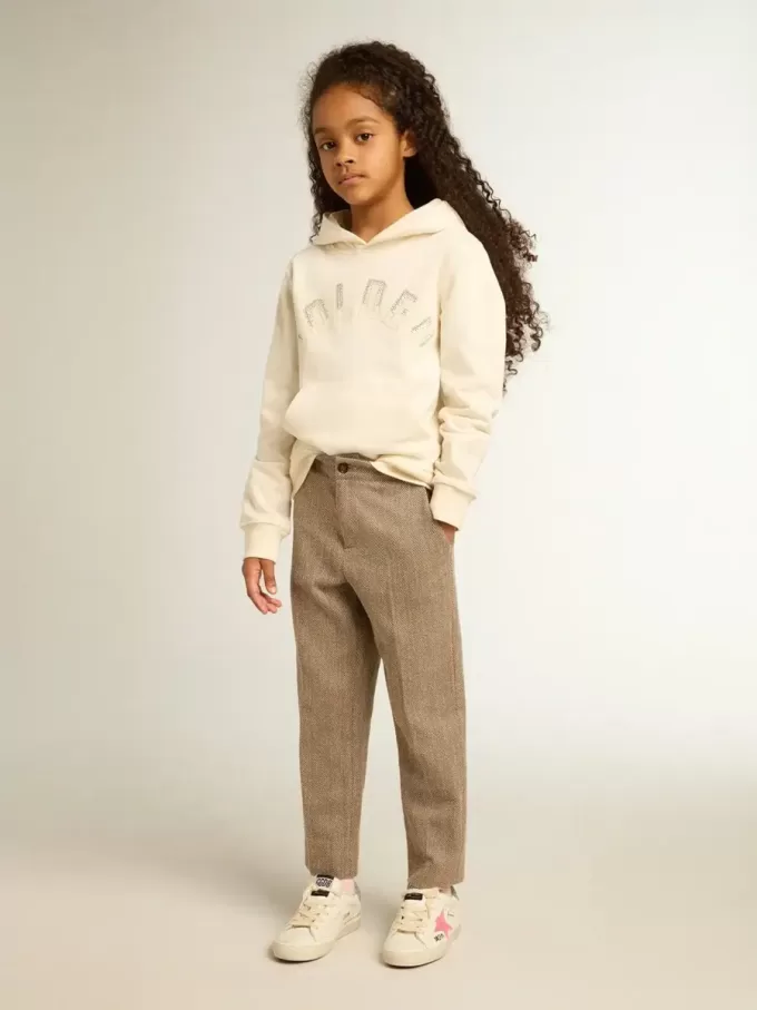 Sudadera con capucha en blanco envejecido con parches Sudadera con capucha en blanco envejecido con parches