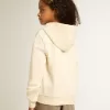Sudadera con capucha en blanco envejecido con parches Sudadera con capucha en blanco envejecido con parches