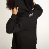 Sudadera con capucha negra con estrella y logotipo blancos en contraste Sudadera con capucha negra con estrella y logotipo blancos en contraste
