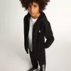 Sudadera con capucha negra con estrella y logotipo blancos en contraste Sudadera con capucha negra con estrella y logotipo blancos en contraste