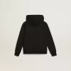Sudadera con capucha negra con estrella y logotipo blancos en contraste Sudadera con capucha negra con estrella y logotipo blancos en contraste