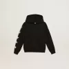 Sudadera con capucha para niño en color negro con estrellas blancas en contraste.