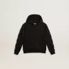 Sudadera con capucha para niño en color negro con estrellas plateadas en contraste