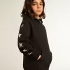 Sudadera con capucha para niño en color negro con estrellas plateadas en contraste