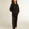 Sudadera con capucha para niño en color negro con estrellas plateadas en contraste