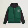 Sudadera con capucha reversible verde y azul para hombre Sudadera con capucha reversible verde y azul para hombre
