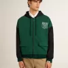 Sudadera con capucha reversible verde y azul para hombre Sudadera con capucha reversible verde y azul para hombre