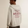 Sudadera con capucha unisex de algodón con estampado en la espalda. Sudadera con capucha unisex de algodón con estampado en la espalda.