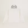 Sudadera con cremallera Denise Star Collection en color blanco papiro con cuello de cristal Sudadera con cremallera Denise Star Collection en color blanco papiro con cuello de cristal