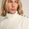 Sudadera con cremallera para hombre en color blanco papiro con estrellas negras Sudadera con cremallera para hombre en color blanco papiro con estrellas negras