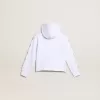 Sudadera con cremallera para niña en color blanco con estrellas brillantes en las mangas Sudadera con cremallera para niña en color blanco con estrellas brillantes en las mangas