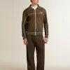 Sudadera con cremallera verde militar para hombre con logotipo blanco Sudadera con cremallera verde militar para hombre con logotipo blanco