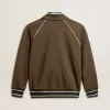 Sudadera con cremallera verde militar para hombre con logotipo blanco Sudadera con cremallera verde militar para hombre con logotipo blanco