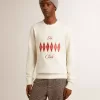 Sudadera de algodón para hombre con cuello redondo y letras bordadas Sudadera de algodón para hombre con cuello redondo y letras bordadas