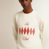 Sudadera de algodón para hombre con cuello redondo y letras bordadas Sudadera de algodón para hombre con cuello redondo y letras bordadas
