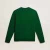 Sudadera de cuello redondo en felpa de algodón verde Sudadera de cuello redondo en felpa de algodón verde