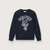 Sudadera de cuello redondo Journey para niño en algodón azul marino con estampado de mascota