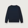 Sudadera de cuello redondo Journey para niño en algodón azul marino con estampado de mascota