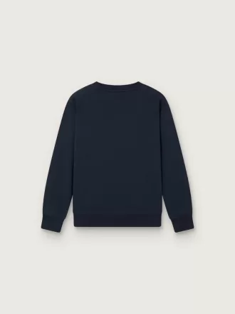 Sudadera de cuello redondo Journey para niño en algodón azul marino con estampado de mascota
