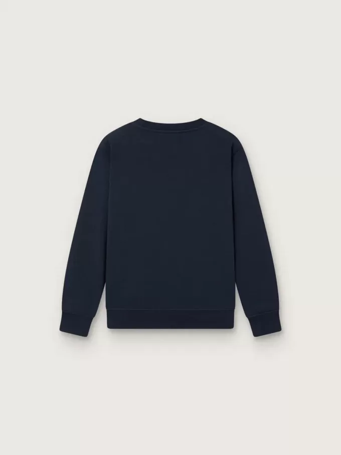Sudadera de cuello redondo Journey para niño en algodón azul marino con estampado de mascota
