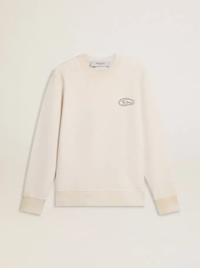 Sudadera de mujer en blanco desgastado con estampado Sudadera de mujer en blanco desgastado con estampado