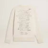Sudadera de mujer en blanco desgastado con estampado Sudadera de mujer en blanco desgastado con estampado