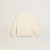 Sudadera en blanco desgastado con letras doradas multicolores en la parte delantera Sudadera en blanco desgastado con letras doradas multicolores en la parte delantera