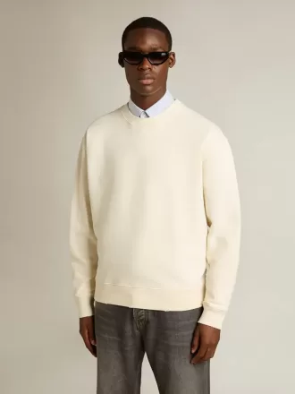 Sudadera en blanco envejecido con logotipo invertido en la espalda – Jersey Capsule