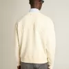Sudadera en blanco envejecido con logotipo invertido en la espalda – Jersey Capsule Sudadera en blanco envejecido con logotipo invertido en la espalda – Jersey Capsule