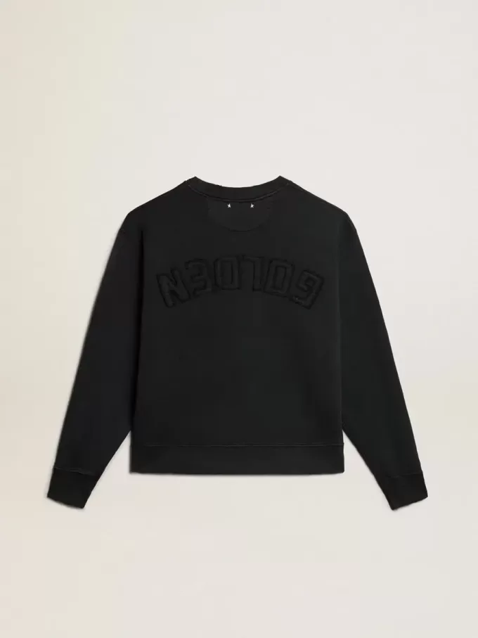 Sudadera en negro lavado con logotipo invertido en la espalda – Jersey Capsule Sudadera en negro lavado con logotipo invertido en la espalda – Jersey Capsule