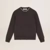 Sudadera gris antracita con cristales para mujer Sudadera gris antracita con cristales para mujer