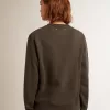 Sudadera gris antracita con cristales para mujer Sudadera gris antracita con cristales para mujer