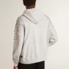 Sudadera gris con capucha y adornos de cristales Sudadera gris con capucha y adornos de cristales