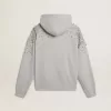Sudadera gris con capucha y adornos de cristales Sudadera gris con capucha y adornos de cristales