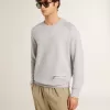 Sudadera gris de cuello redondo para hombre con costuras en contraste Sudadera gris de cuello redondo para hombre con costuras en contraste