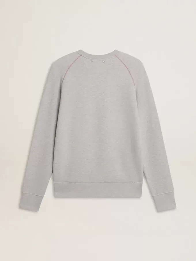 Sudadera gris de cuello redondo para hombre con costuras en contraste Sudadera gris de cuello redondo para hombre con costuras en contraste
