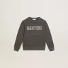 Sudadera gris desgastada con letras de cristal Sudadera gris desgastada con letras de cristal