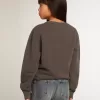 Sudadera gris desgastada con letras de cristal Sudadera gris desgastada con letras de cristal
