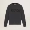 Sudadera gris para hombre con logotipo y efecto desgastado Sudadera gris para hombre con logotipo y efecto desgastado